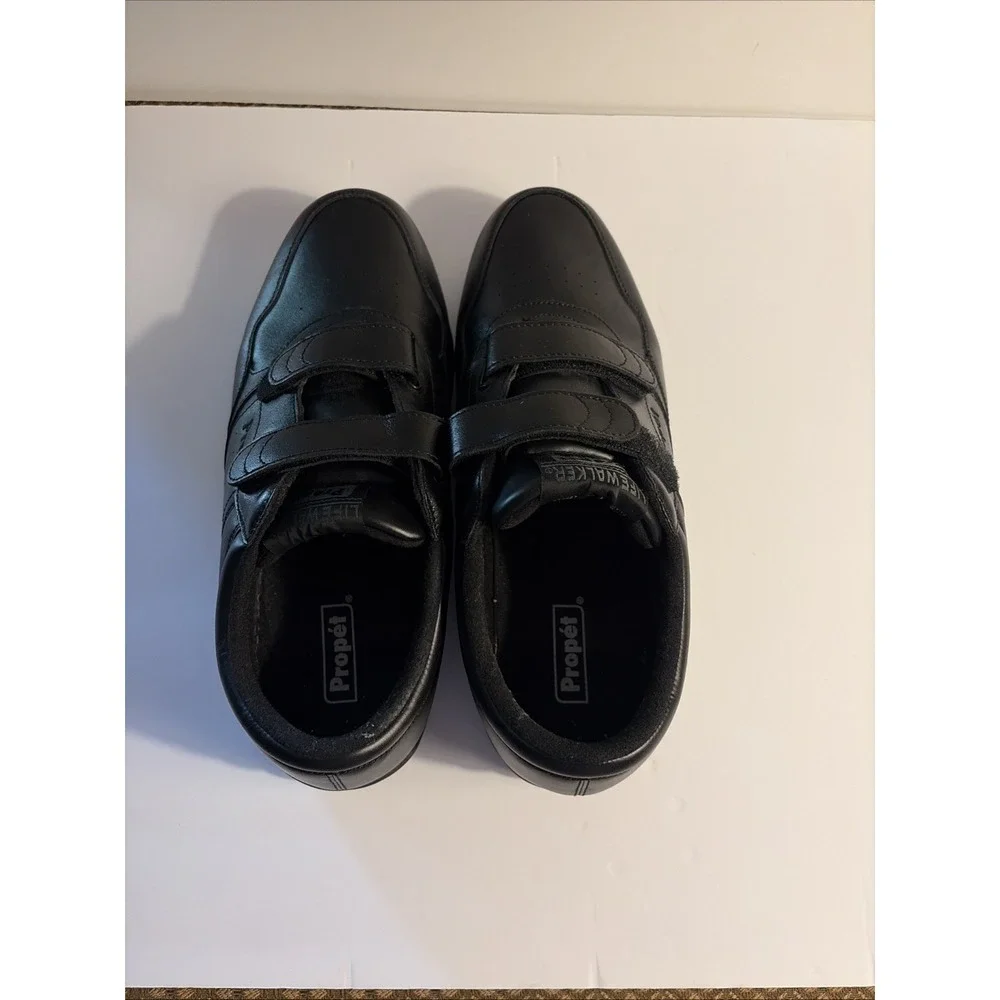 Men's Shoes Propet Life Walker Men's Leather Strap Walking Shoe Black 13 Wide